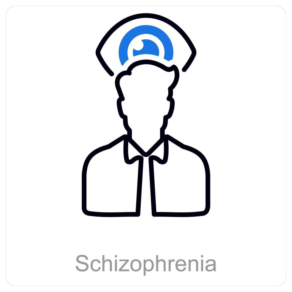 Schizophrenia and mental icon concept vector