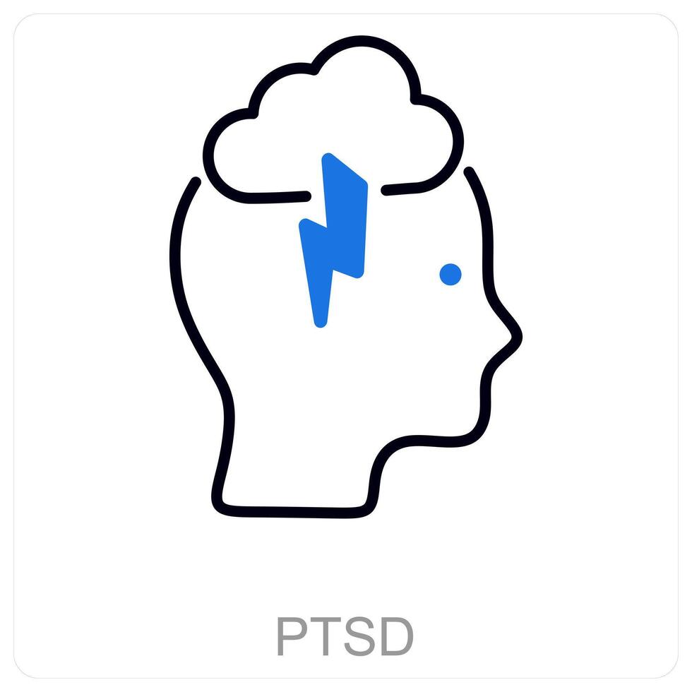 PTSD and recovery icon concept vector