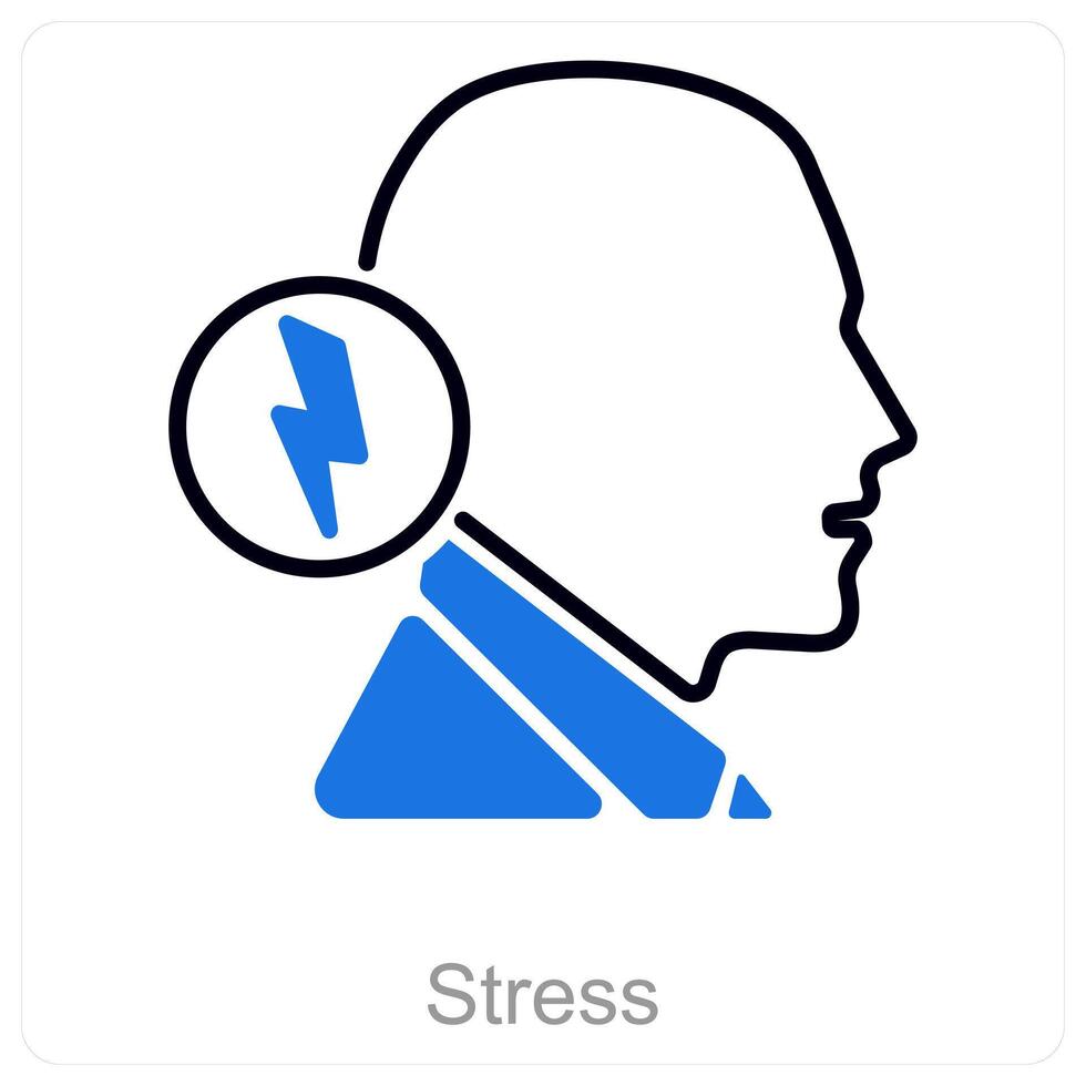 Stress and strain icon concept vector