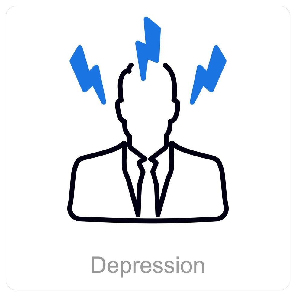 Depression and distress icon concept vector