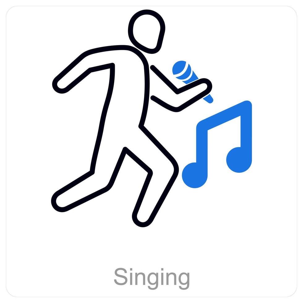 Singing and melody icon concept vector