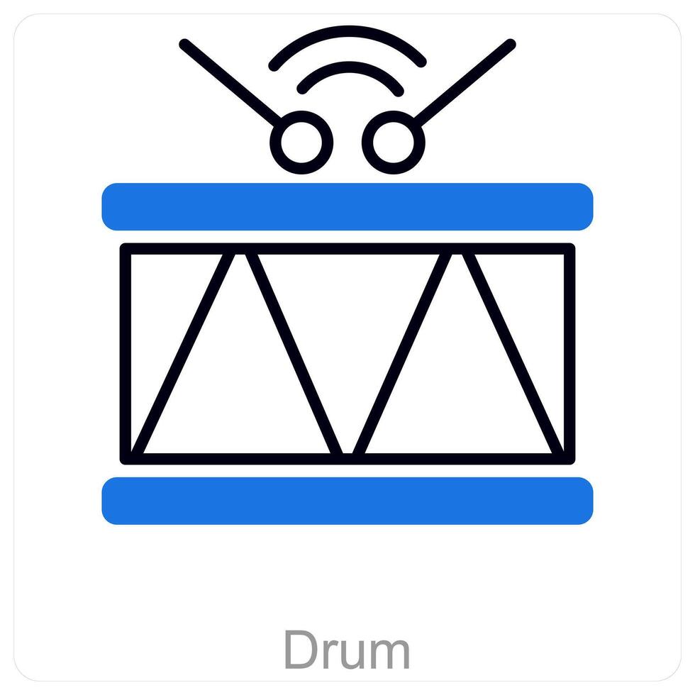 Snare Drum and music icon concept vector