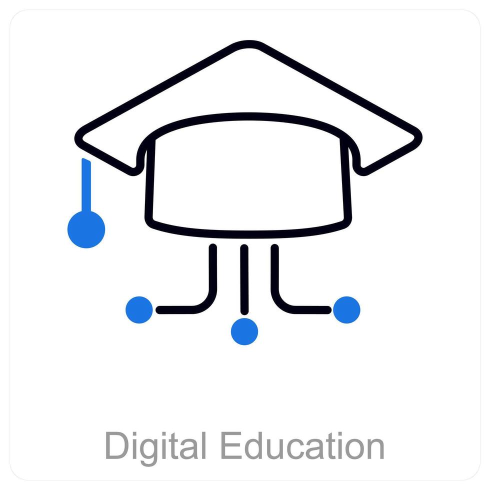 Digital Education and online icon concept vector