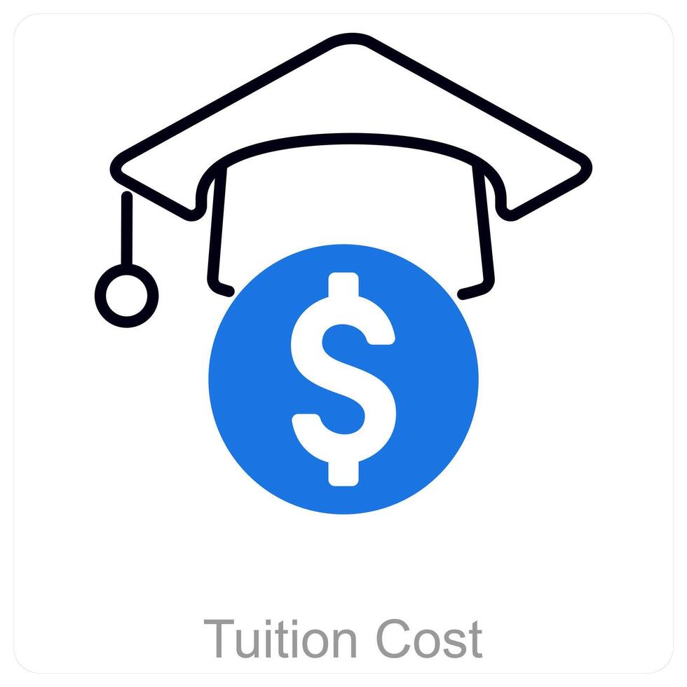 Tuition Cost and tuition icon concept vector