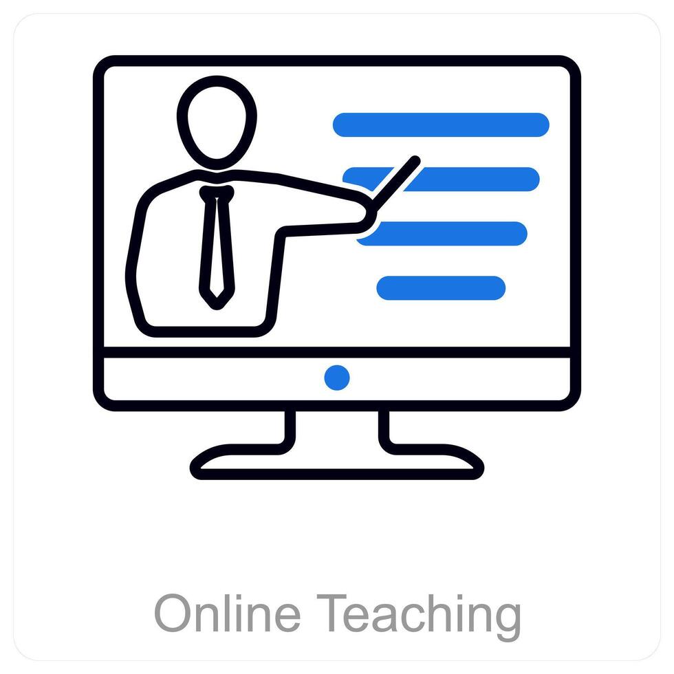 Online Teaching and laptop icon concept vector