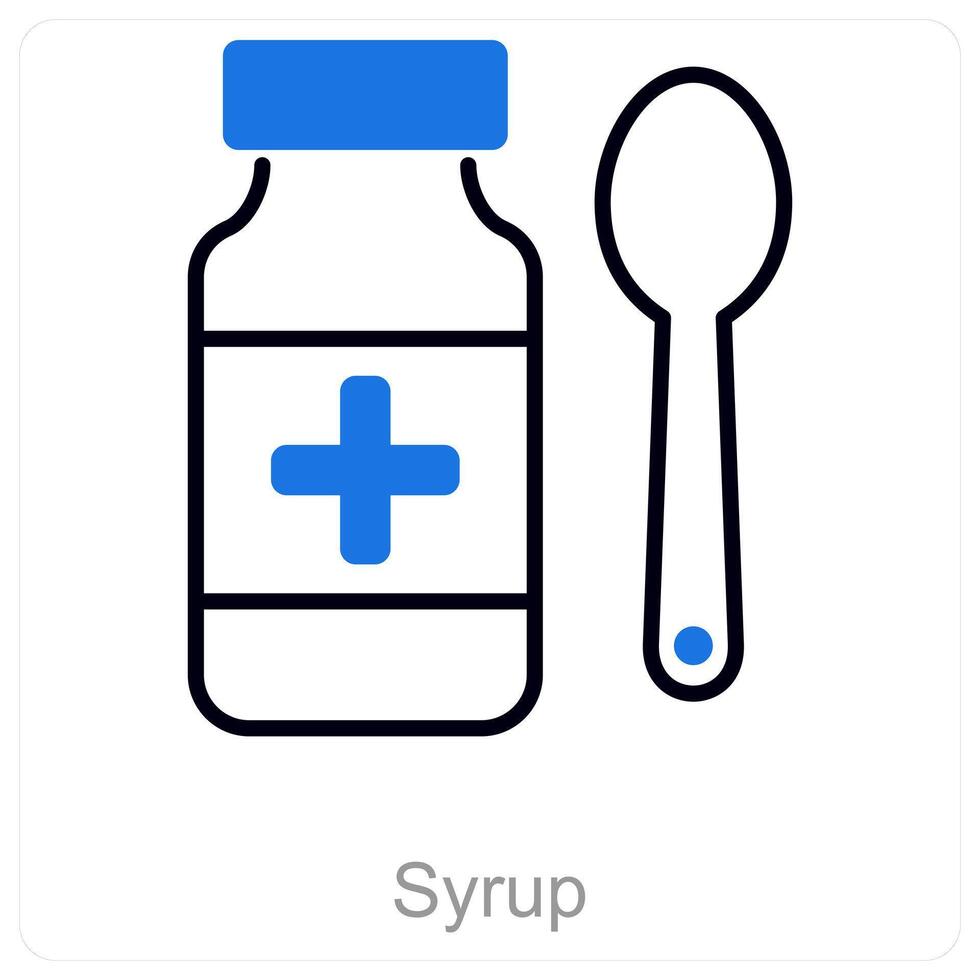 Syrup and bottle icon concept vector