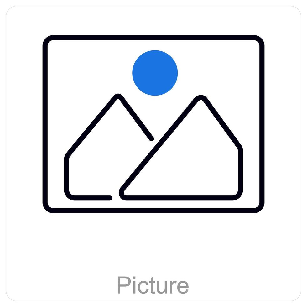 Picture and camera icon concept vector