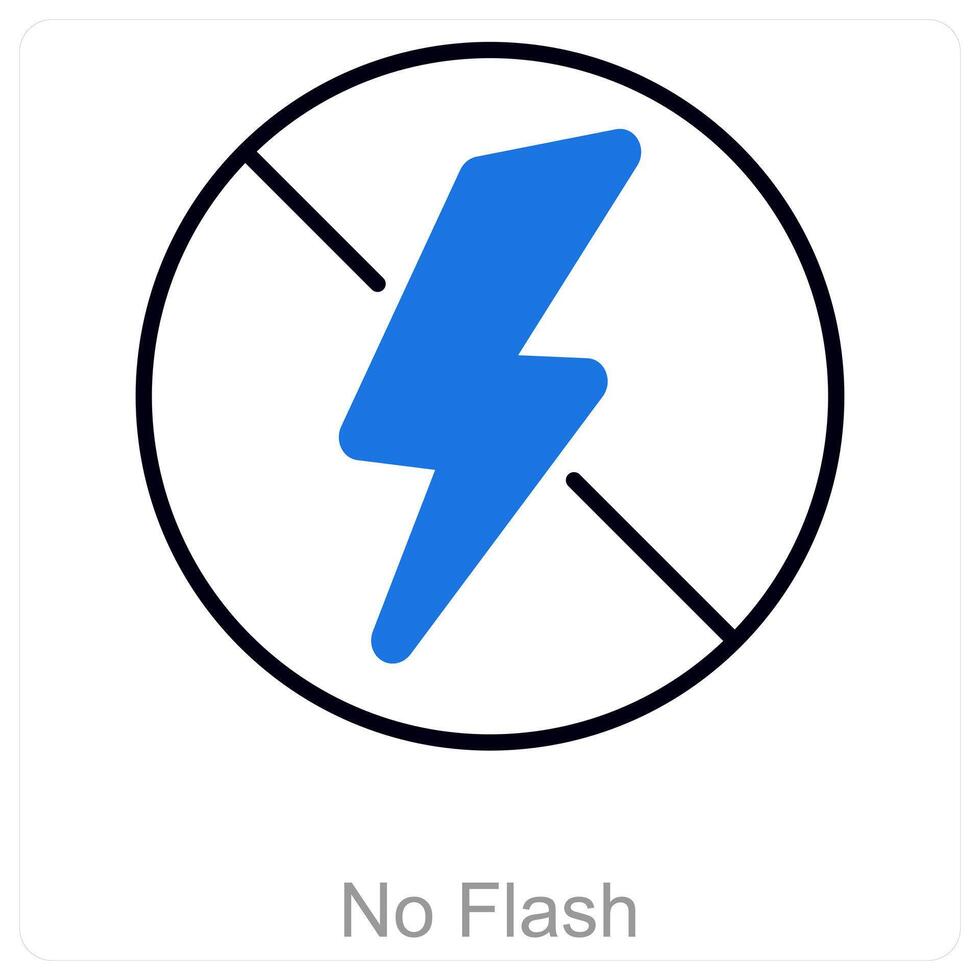 No Flash and dark icon concept vector