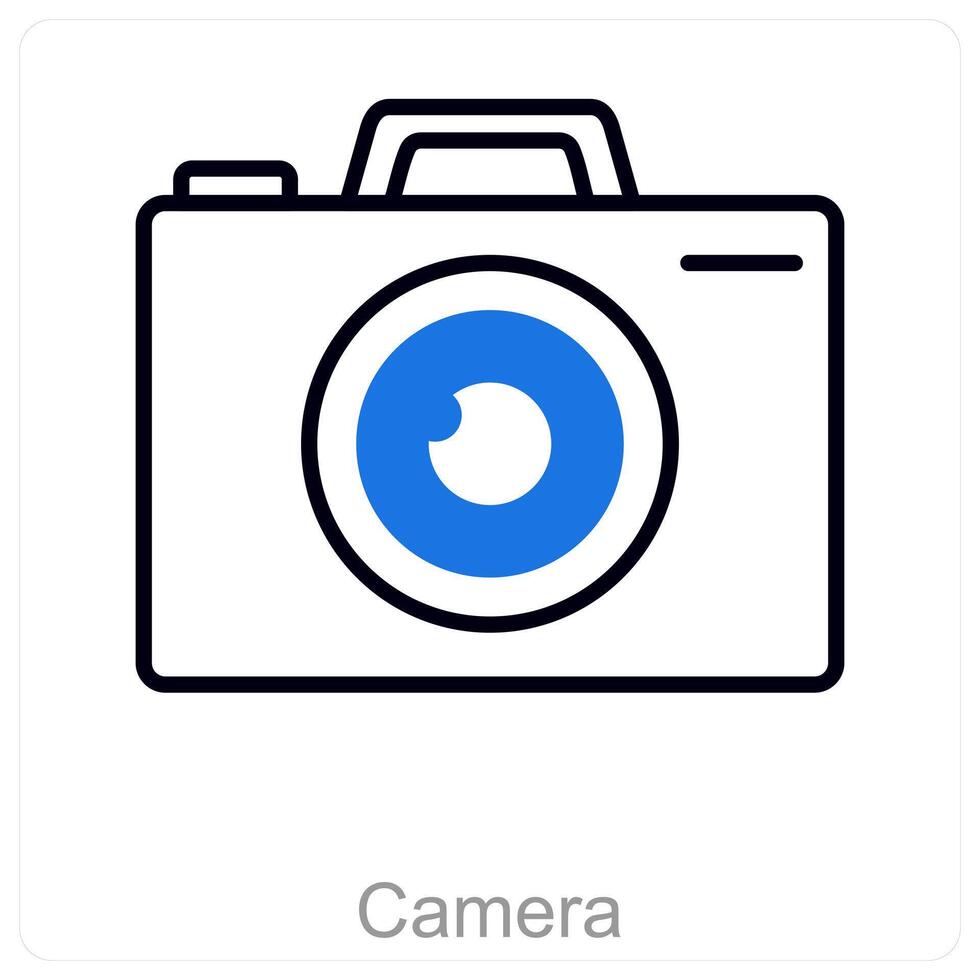 Camera and flash icon concept vector