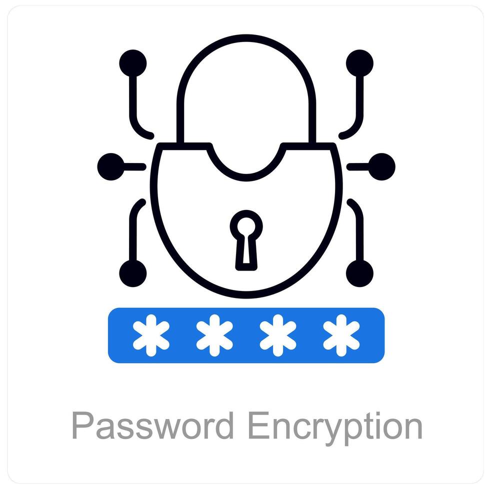 Password Encryption and code icon concept vector