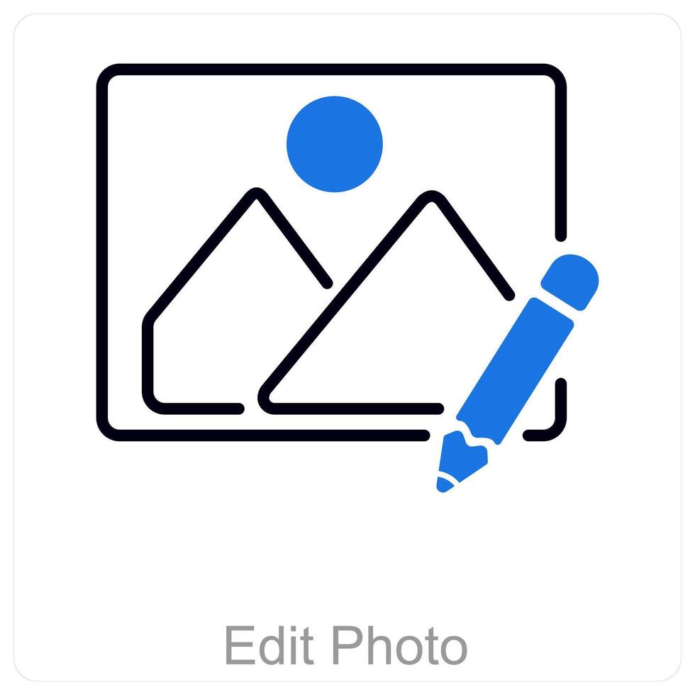 Edit Photo and edit icon concept vector