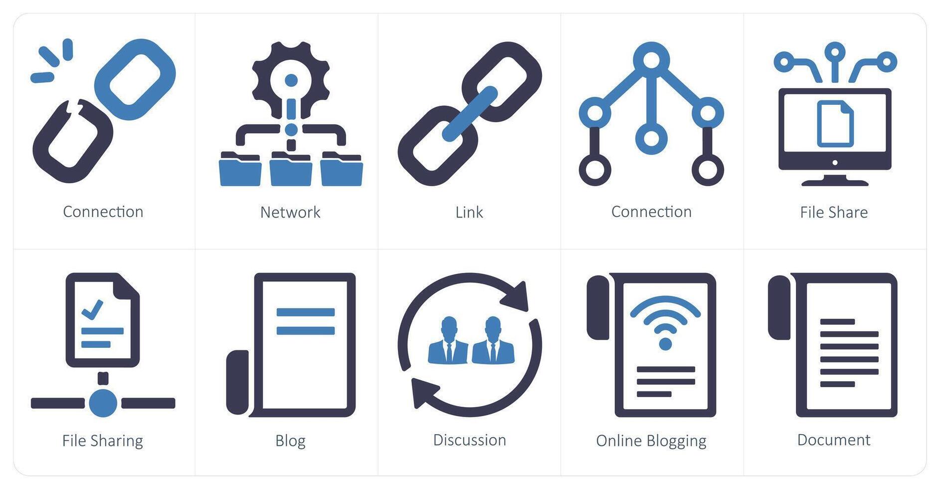 A set of 10 web marketing icons as connection, network, link vector