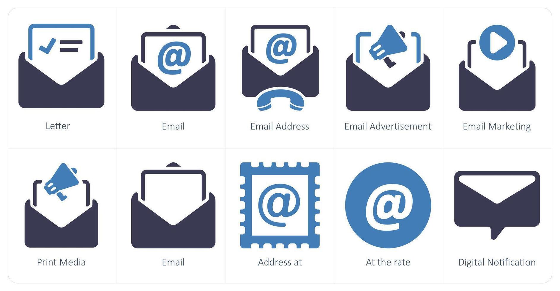 A set of 10 web marketing icons as letter, email, email address vector
