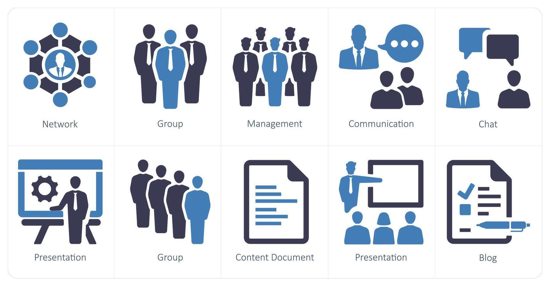 A set of 10 web marketing icons as network, group, management vector