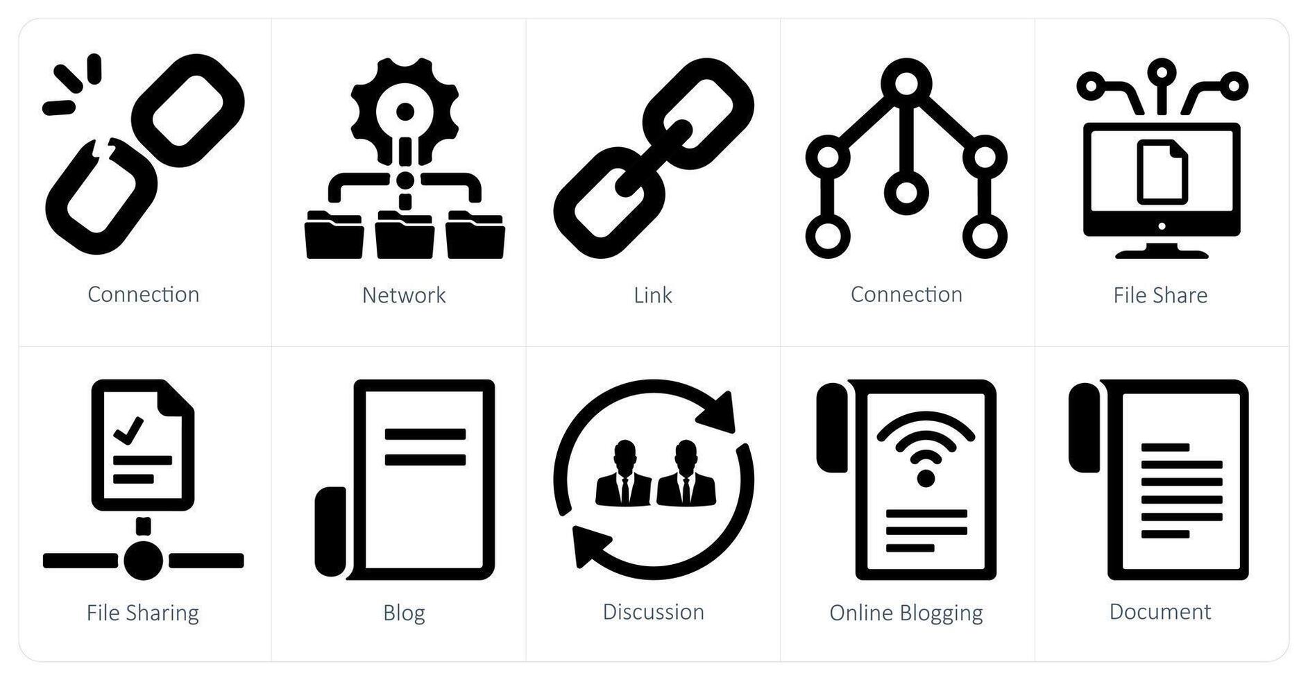A set of 10 web marketing icons as connection, network, link vector