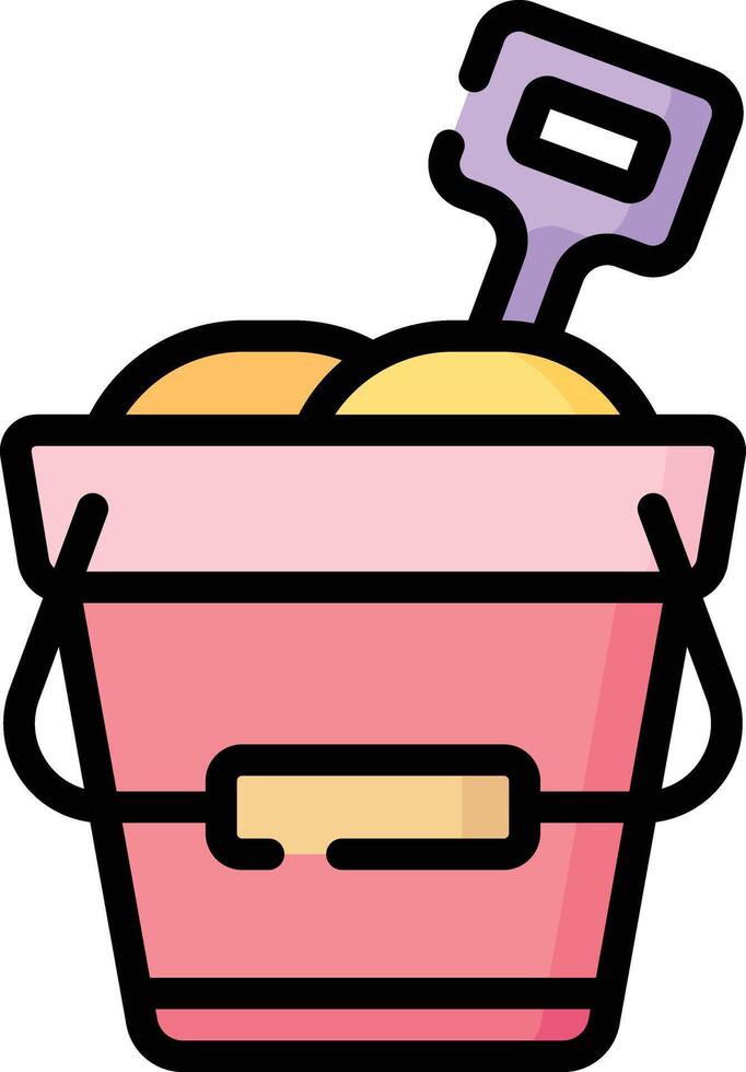 sand bucket illustration design vector