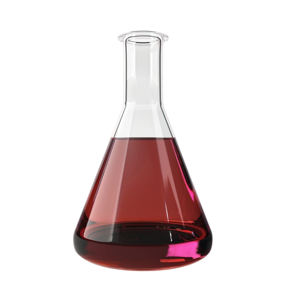 A Flask with Liquid in it on a transparent background png