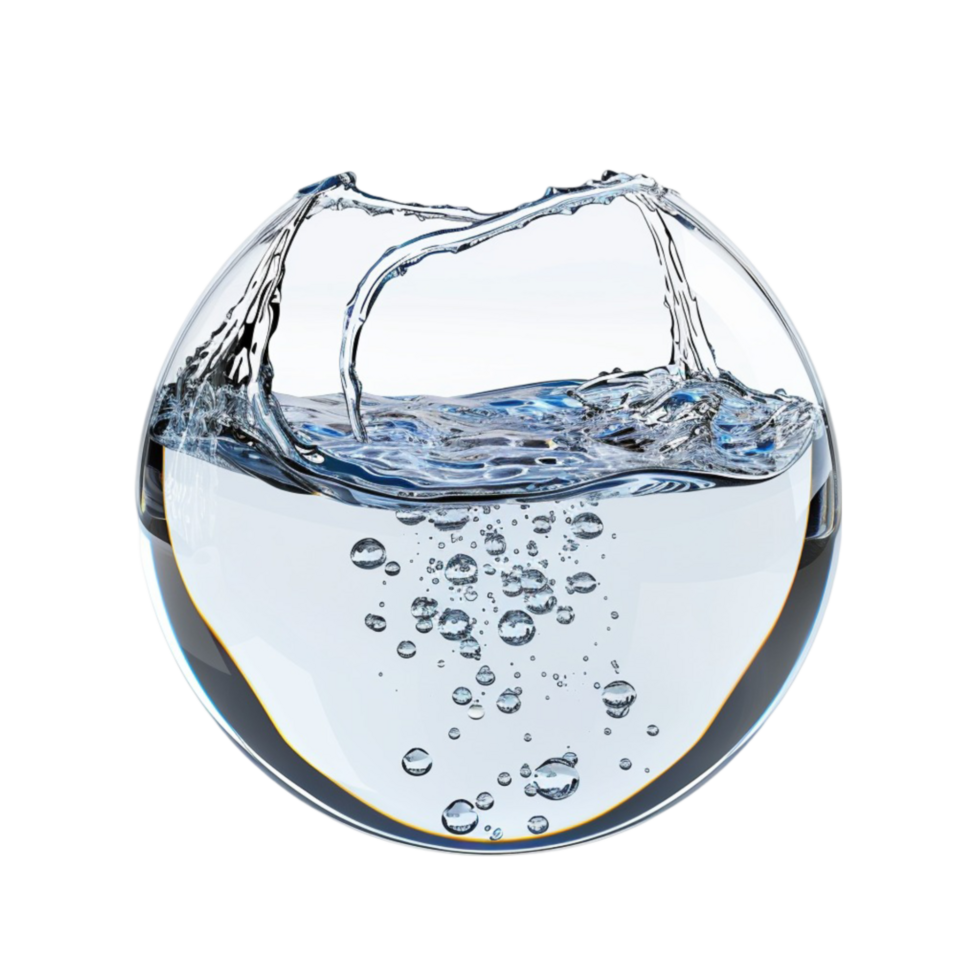 Water liquid splash in a shape of a sphere isolated Generative-AI png