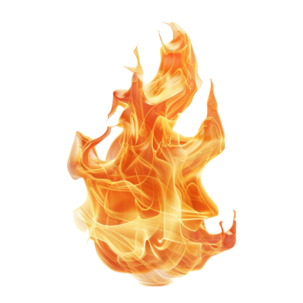 Burning charcoal hot fire flame texture on transparent background Generated-AI png