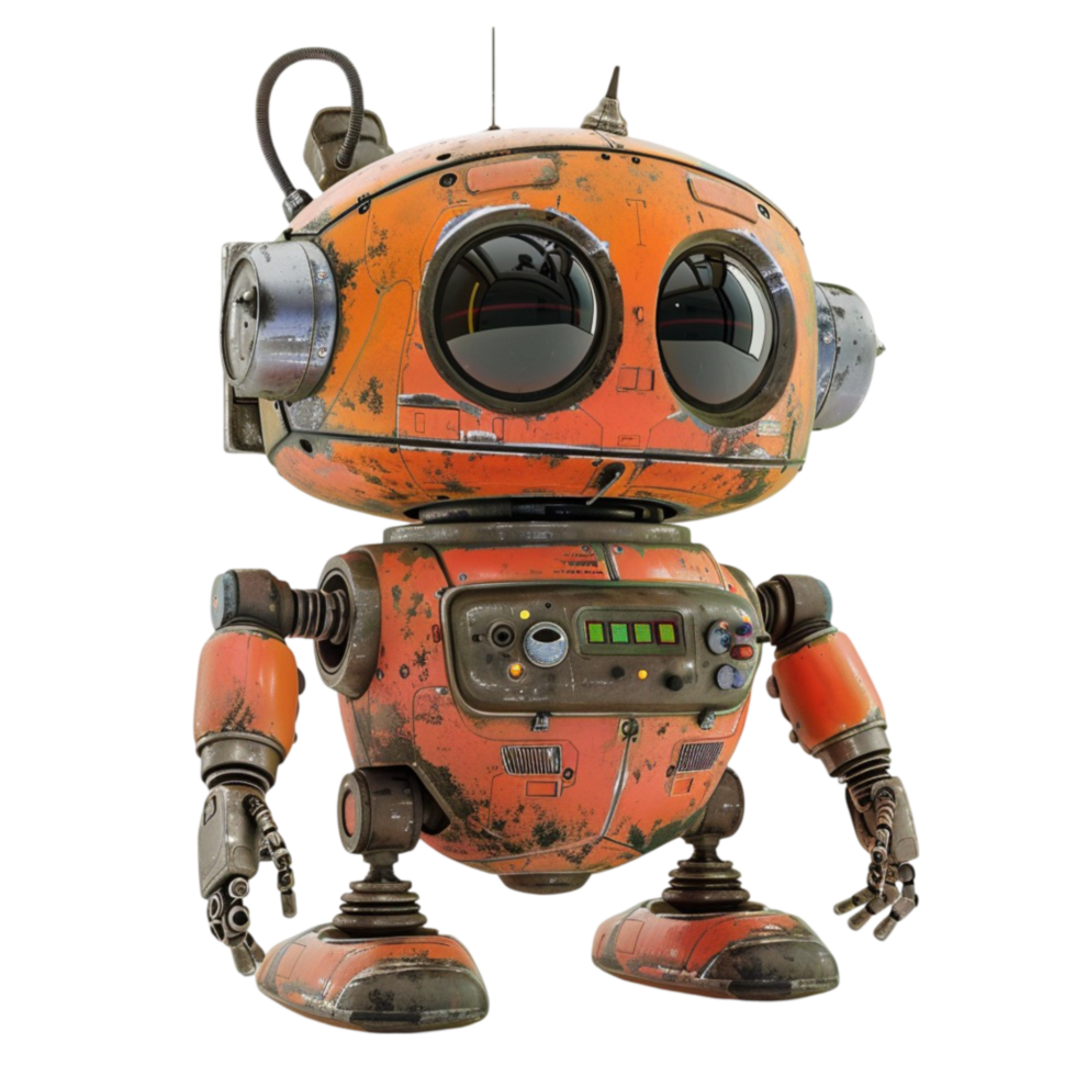 A Cartoon Robot with a white background Generative-AI png