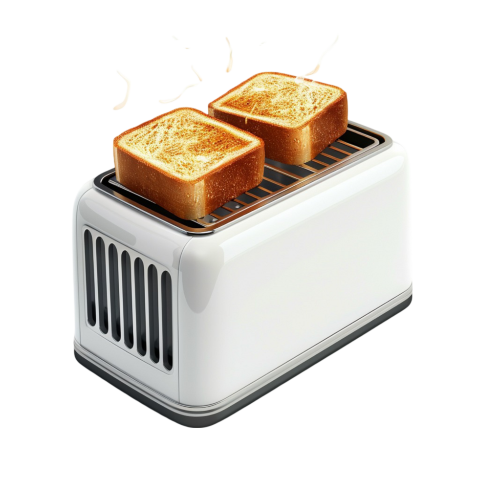Vintage old retro toaster with toast on transparent Background Generative-AI png