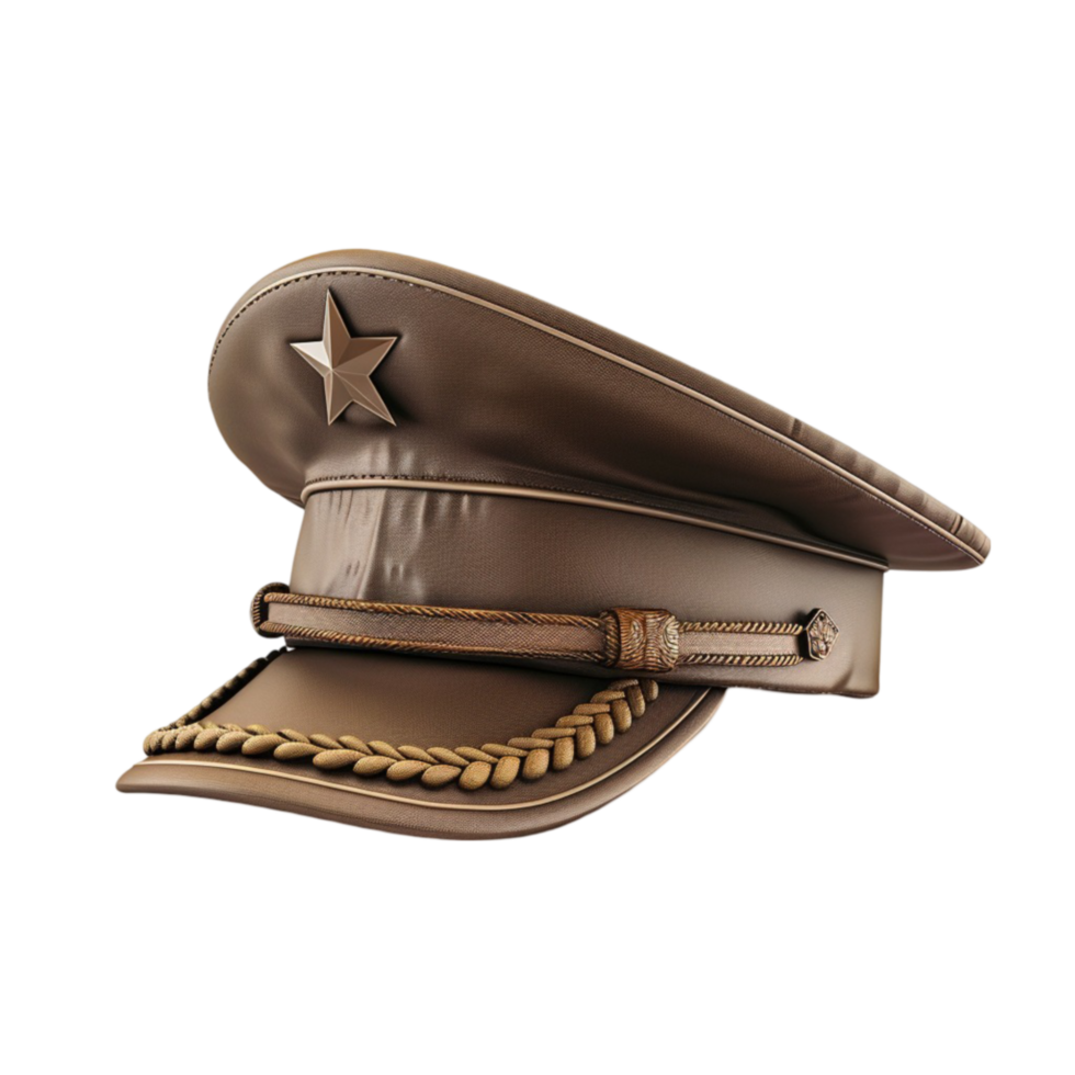 Military hat on transparent background Generative-AI png