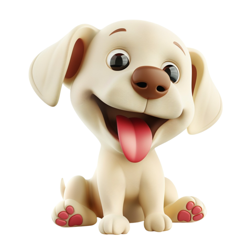 Isolated In 3D Playful Puppy Love on transparent Background Generative-AI png