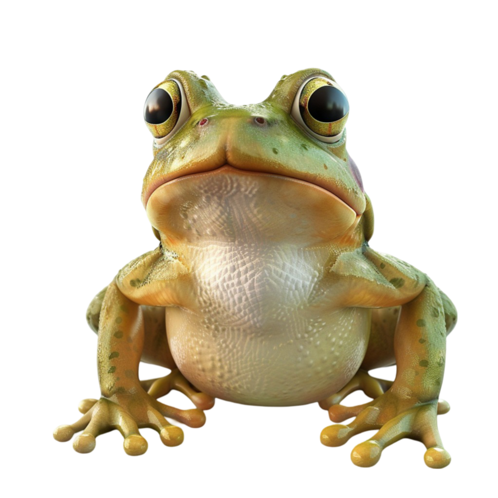 Green Frog With Big Eyes on transparent Background Generative-AI png