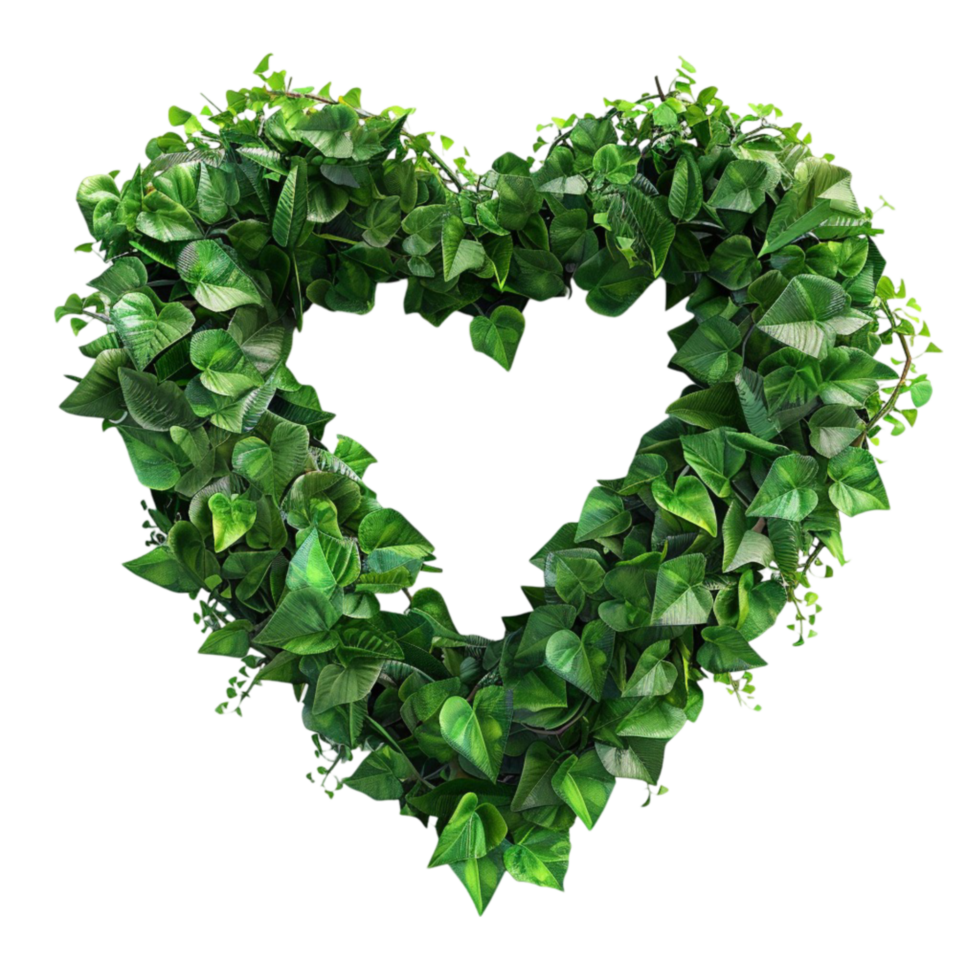 Heart shape leaf or flower on a transparent background Generative-AI png