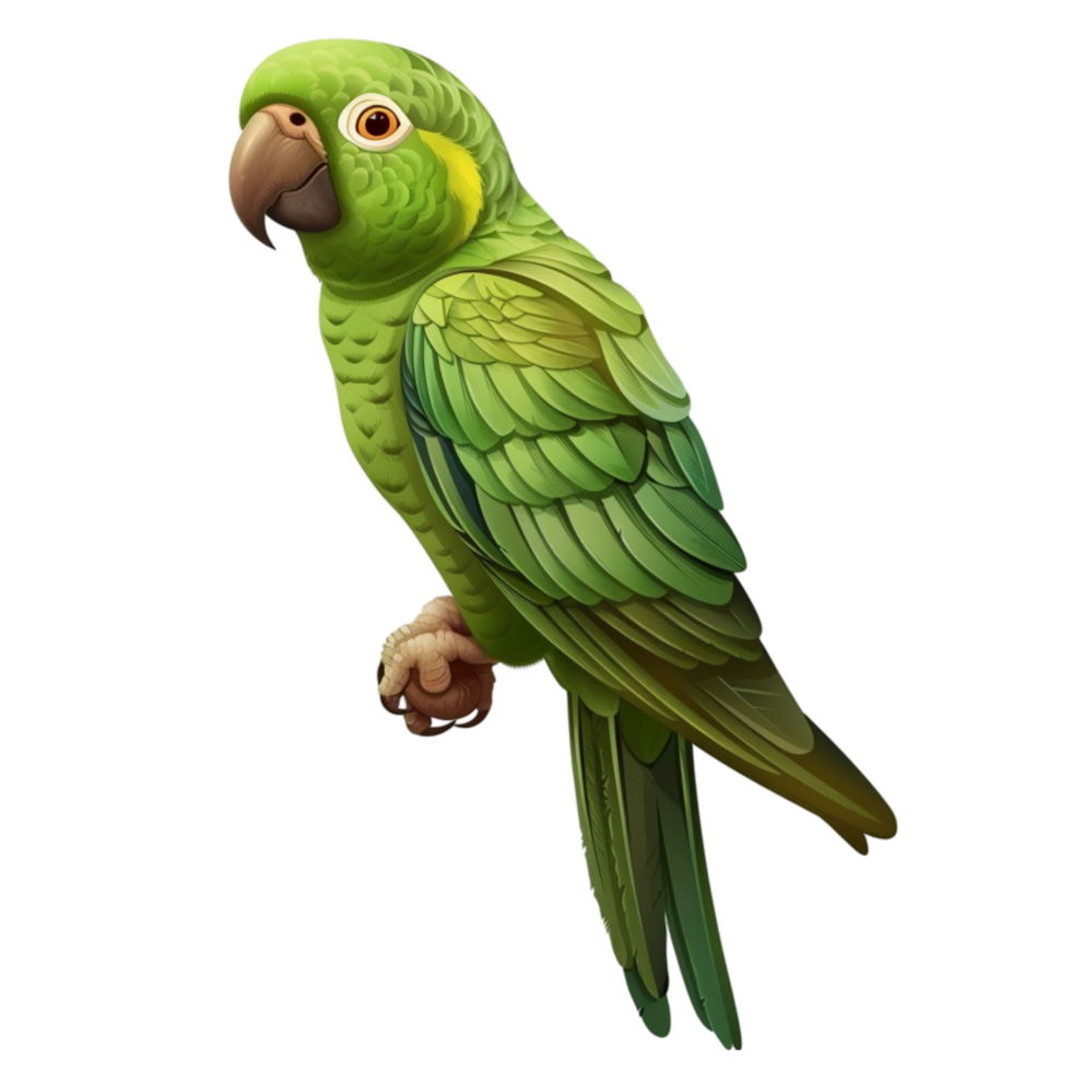 Macaw Parrot on a Branch isolated on transparent backgroundGenerative-AI png