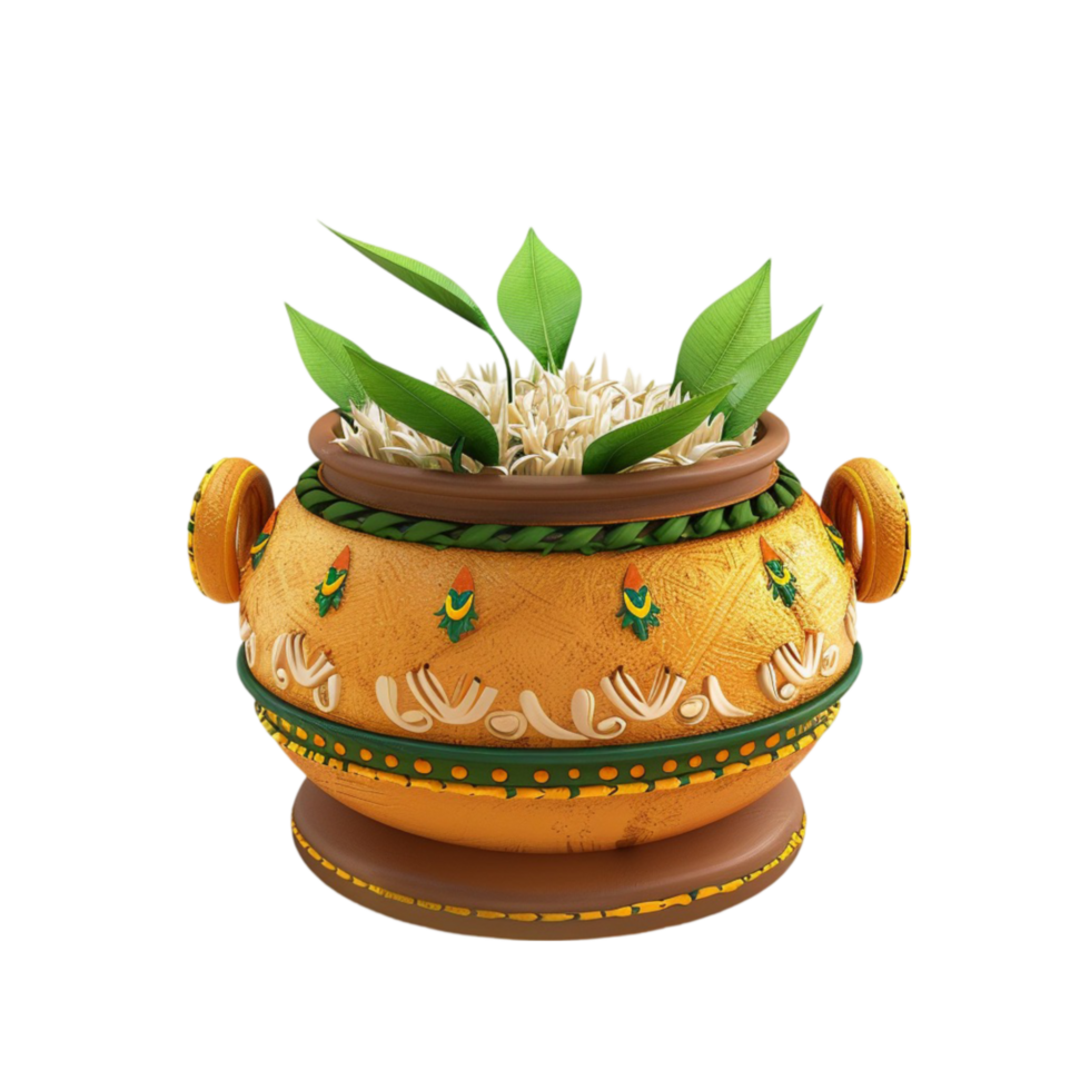 Happy ugadi greeting on transparent Background Generative-AI png
