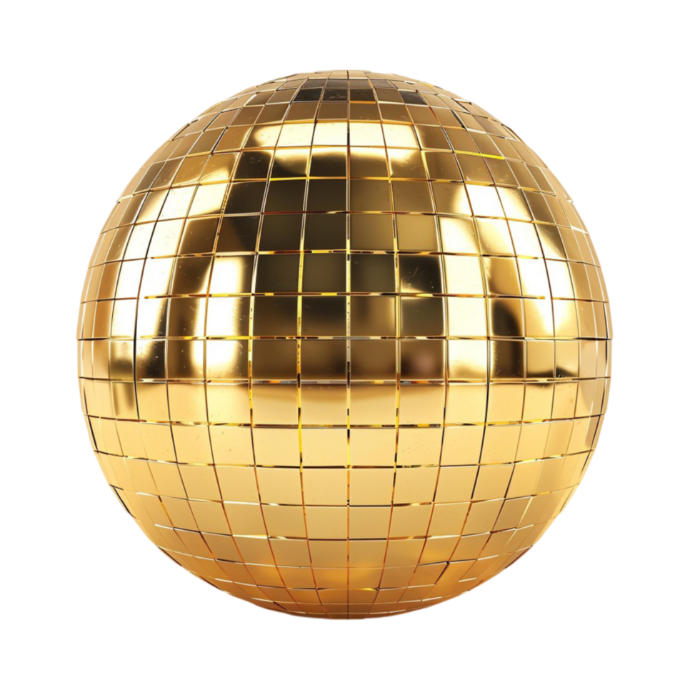 3D Rendering of a Disco Ball on Transparent Background Generative-AI png