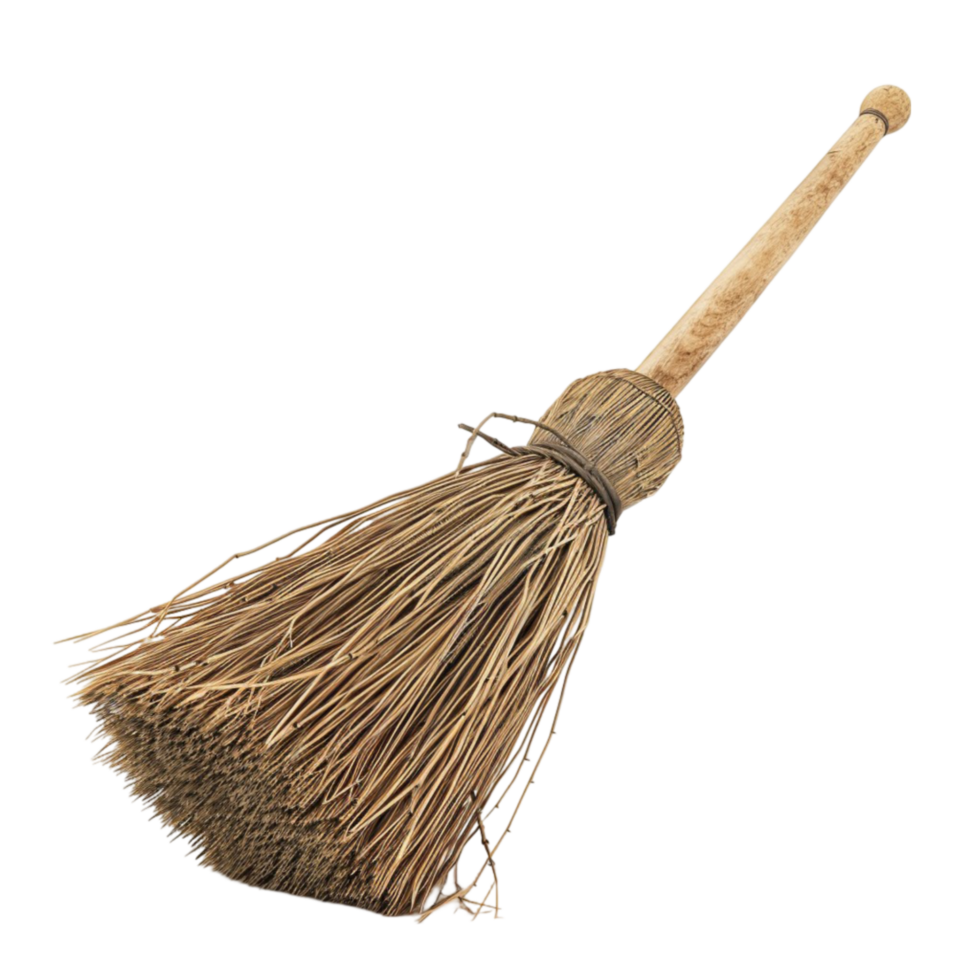 Broom on transparent background 3d rendering Generative-AI png
