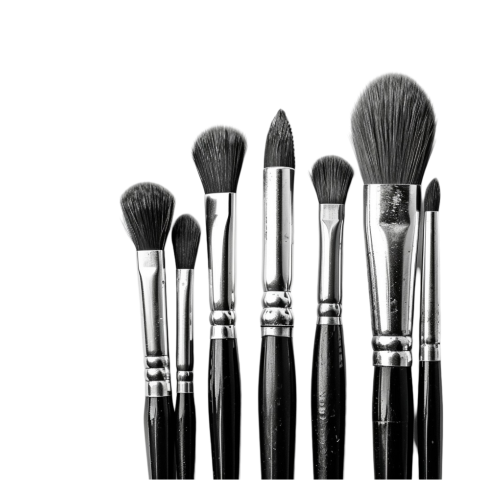 Makeup Brushes on Transparent background Generative-AI png