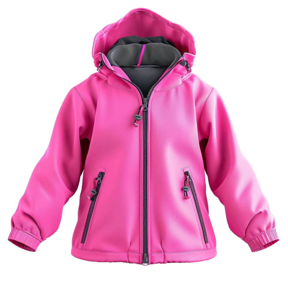 A Pink Jacket with a Hood on it on transparent Background Generative-AI png
