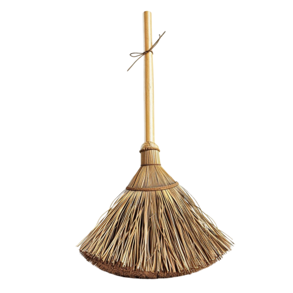 Broom on transparent background 3d rendering Generative-AI png