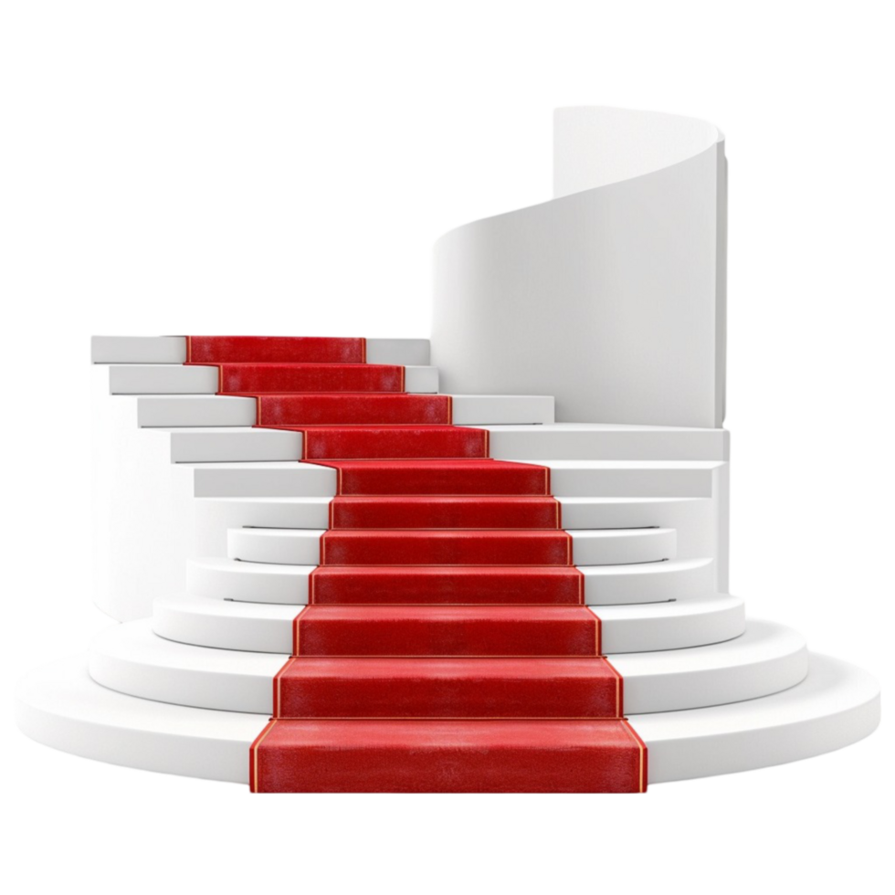 Red carpet on transparent background Generative-AI png