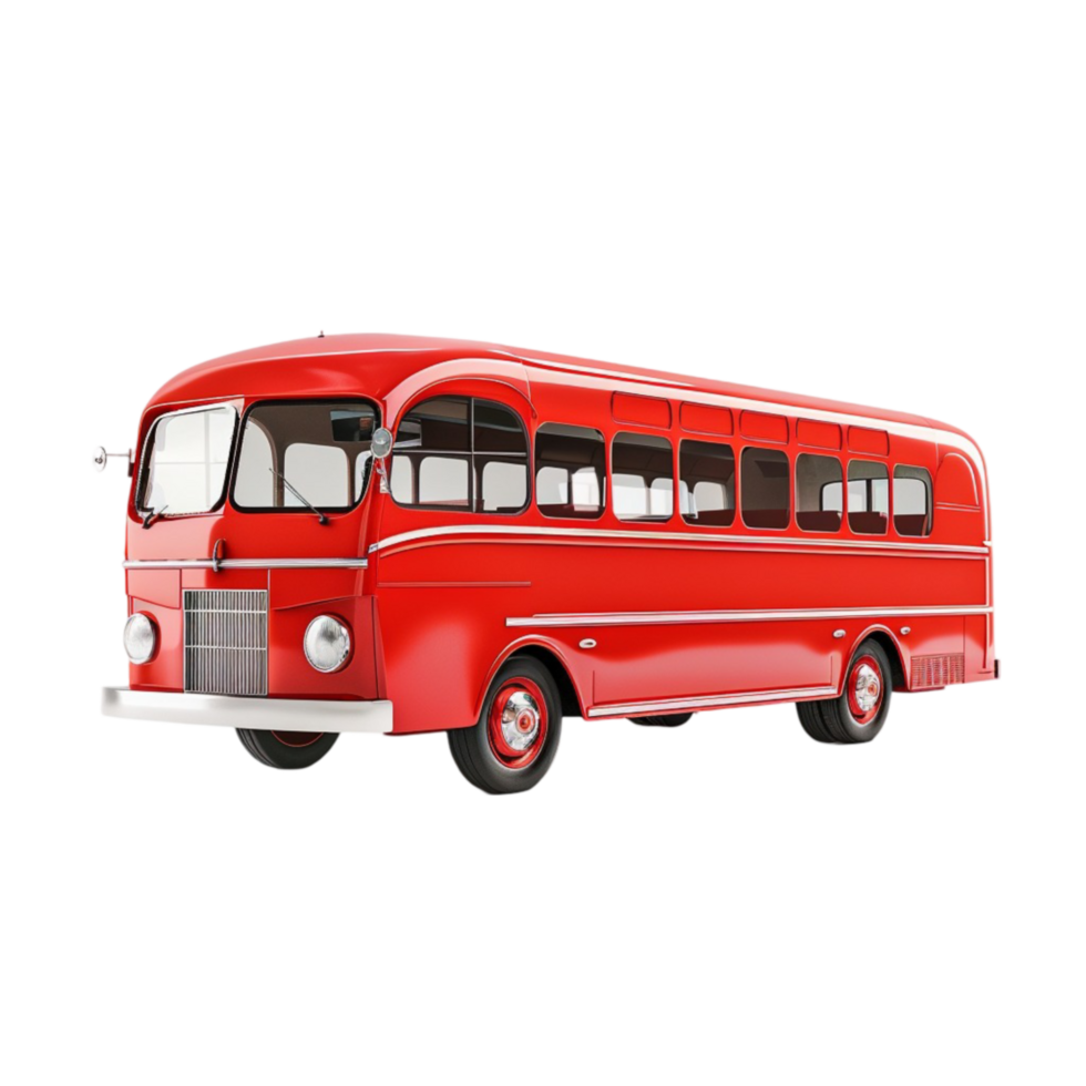 City bus on transparent background Generative-AI png