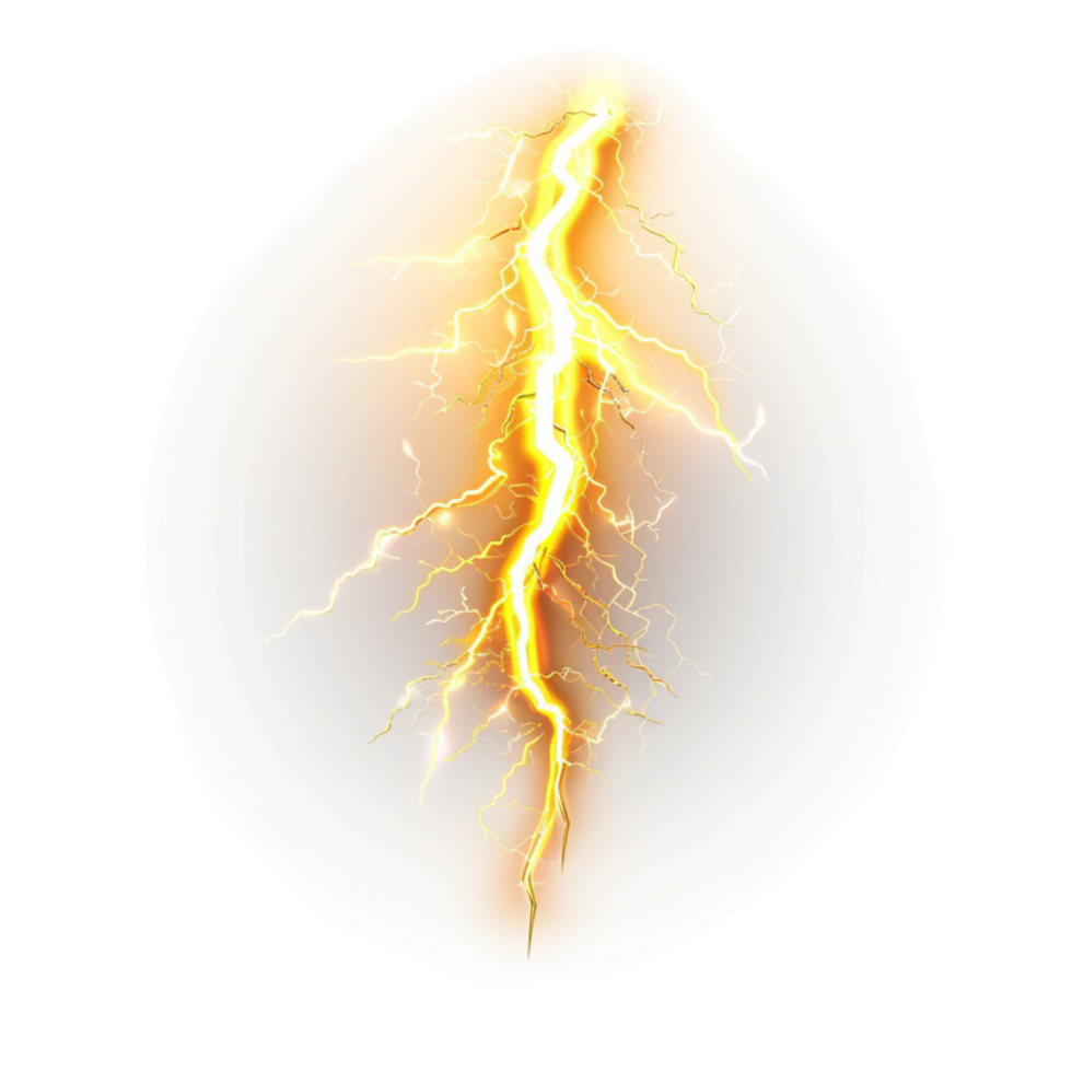Lightning bolt on transparent Background Generative-AI png