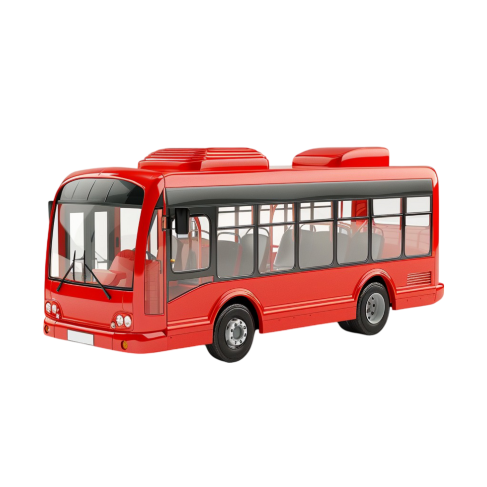 3D toy bus on transparent Background Generative-AI png