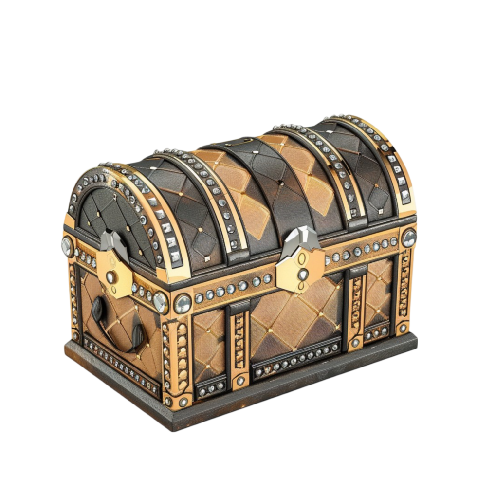 A cartoon chest on transparent Background Generative-AI png