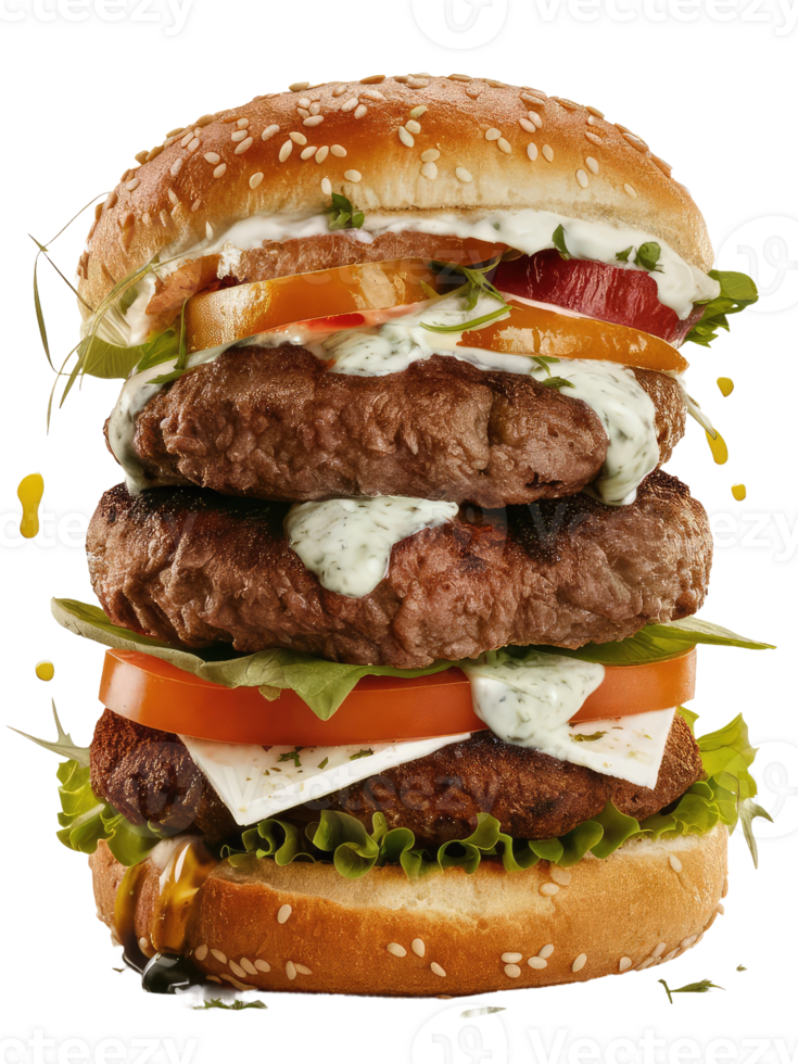 A Close-Up of a Classic Burger png