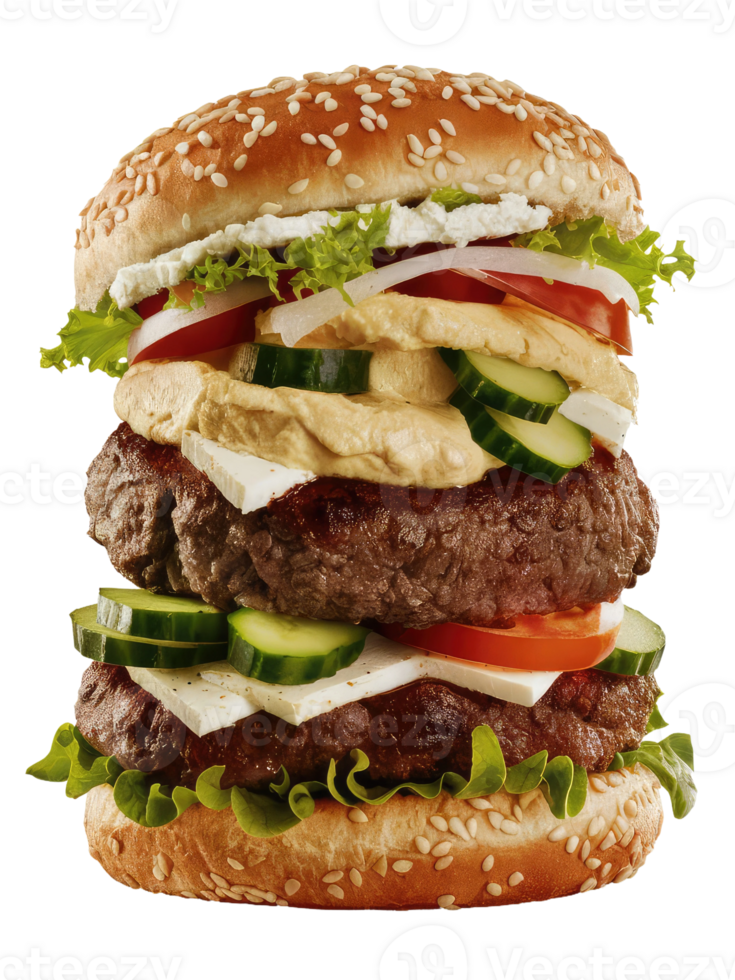 A Close-Up of a Classic Burger png