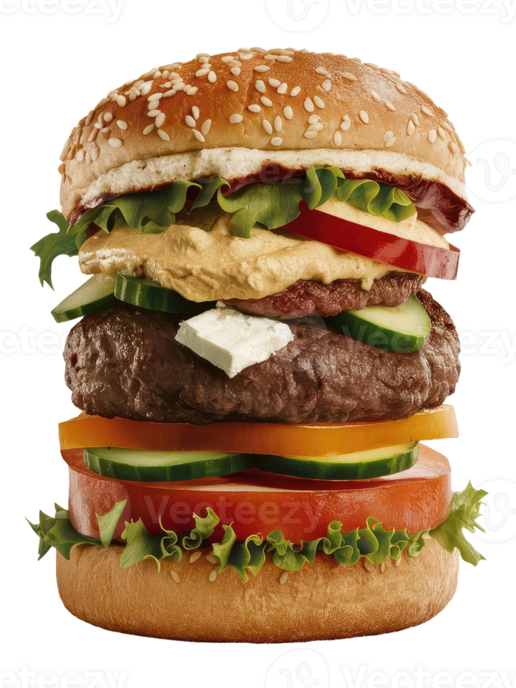A Close-Up of a Classic Burger png