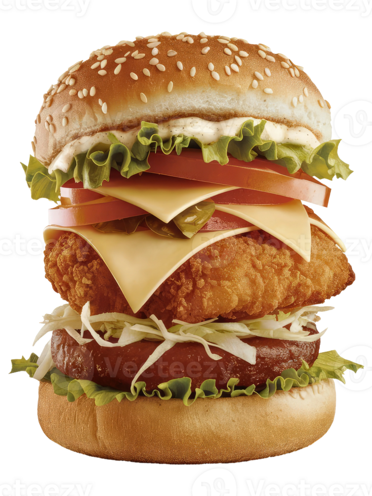 A Close-Up of a Classic Burger png