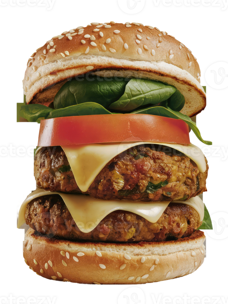 A Close-Up of a Classic Burger png