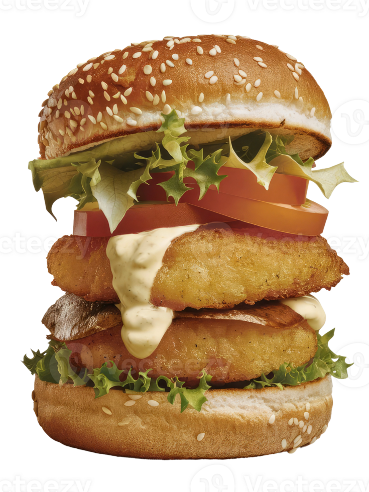 A Close-Up of a Classic Burger png