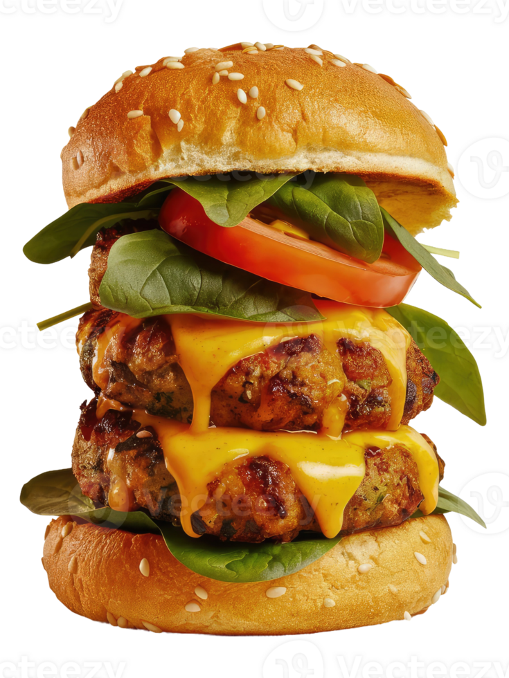 A Close-Up of a Classic Burger png