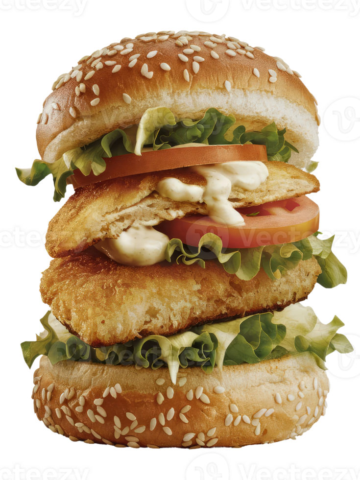 A Close-Up of a Classic Burger png