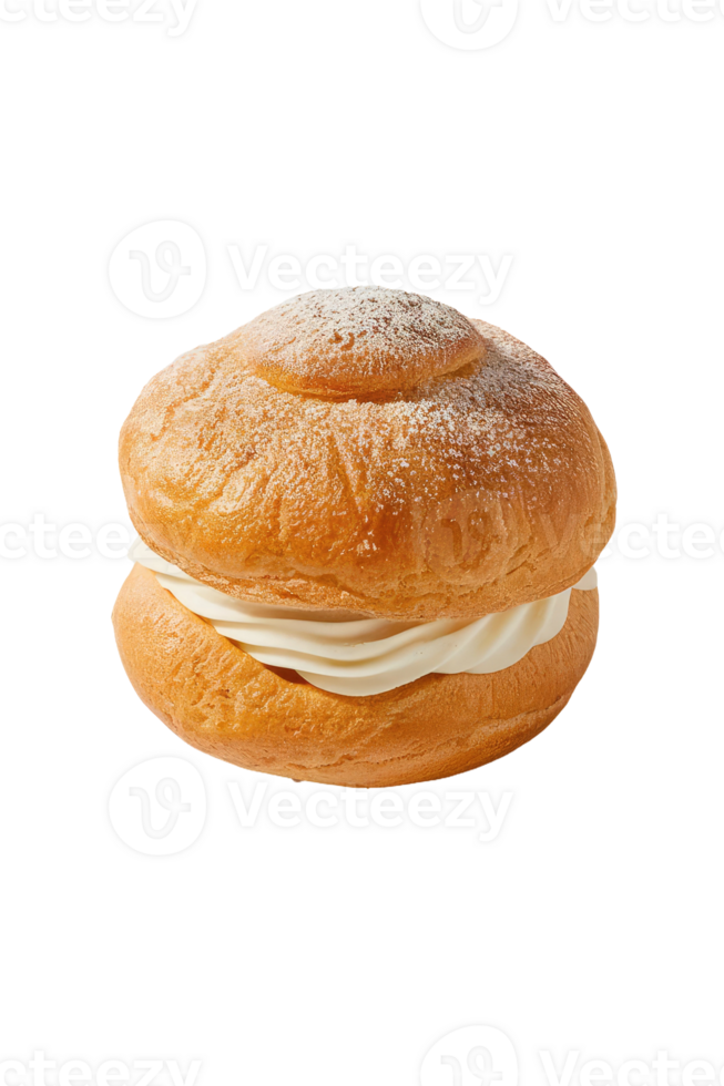 Profiterole with Whipped Cream and Powdered Sugar png